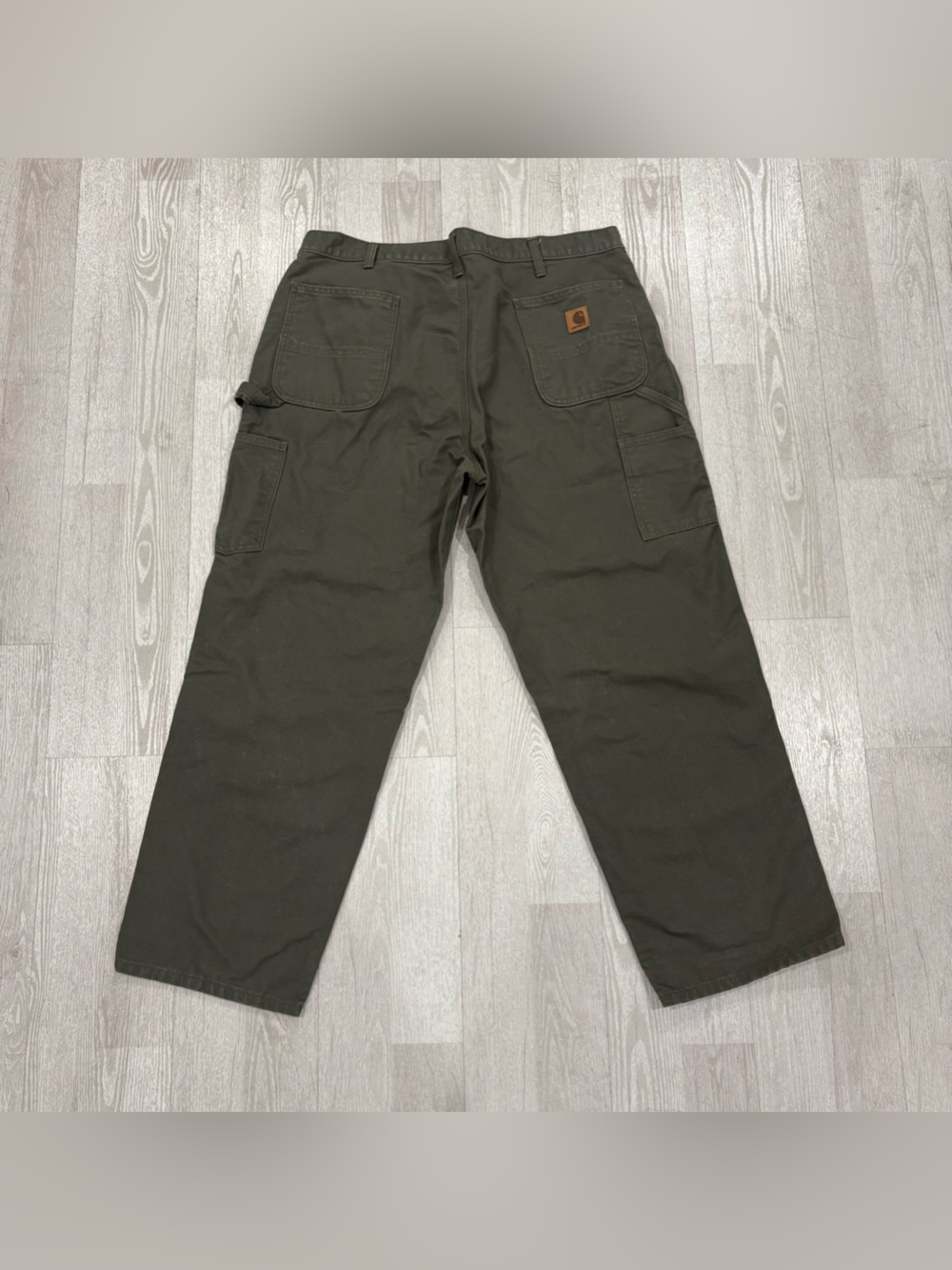 Carhartt Heavyweight Baggy Cotton Canvas Utility Work Green Cargo Pants